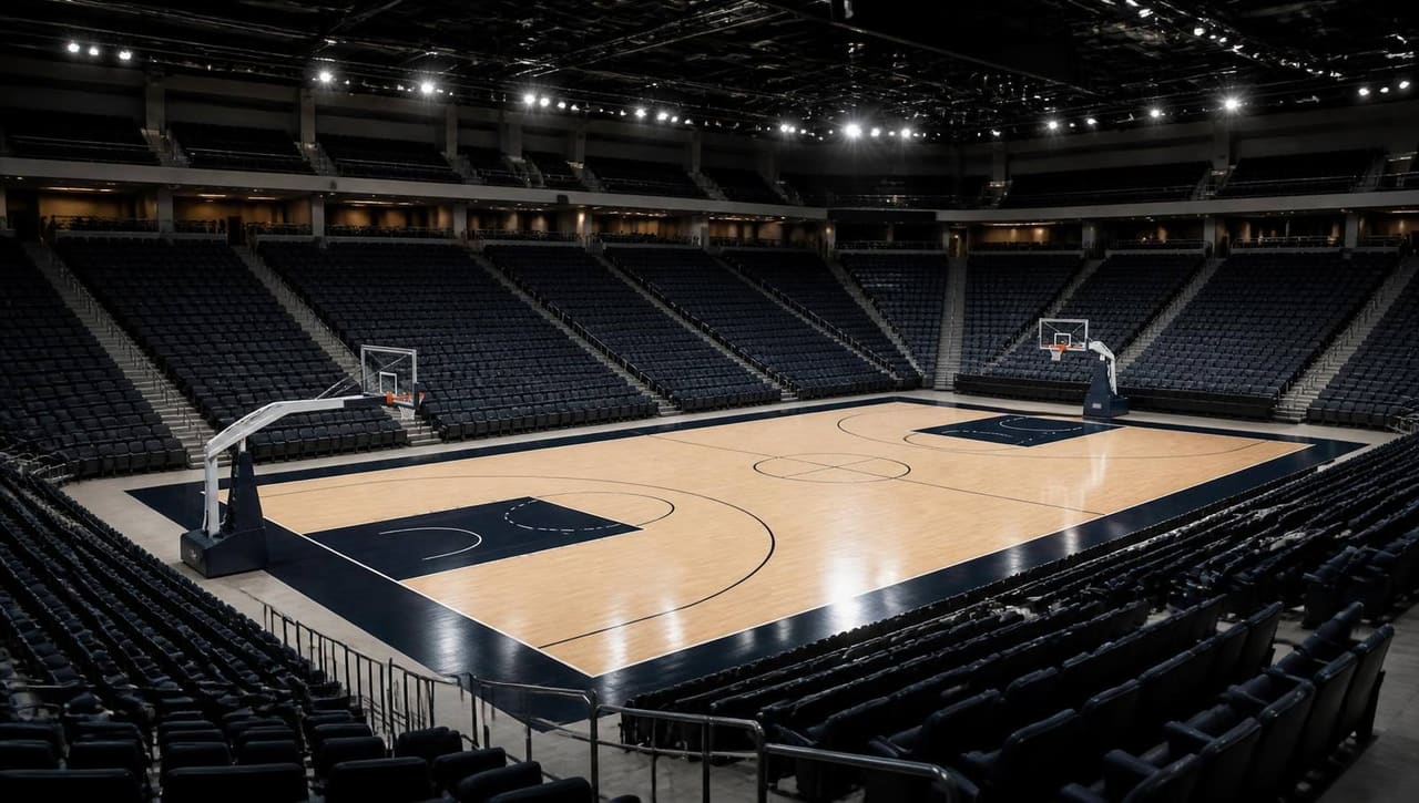 Editorial photograph illustrating The Quietest Building In The NBA