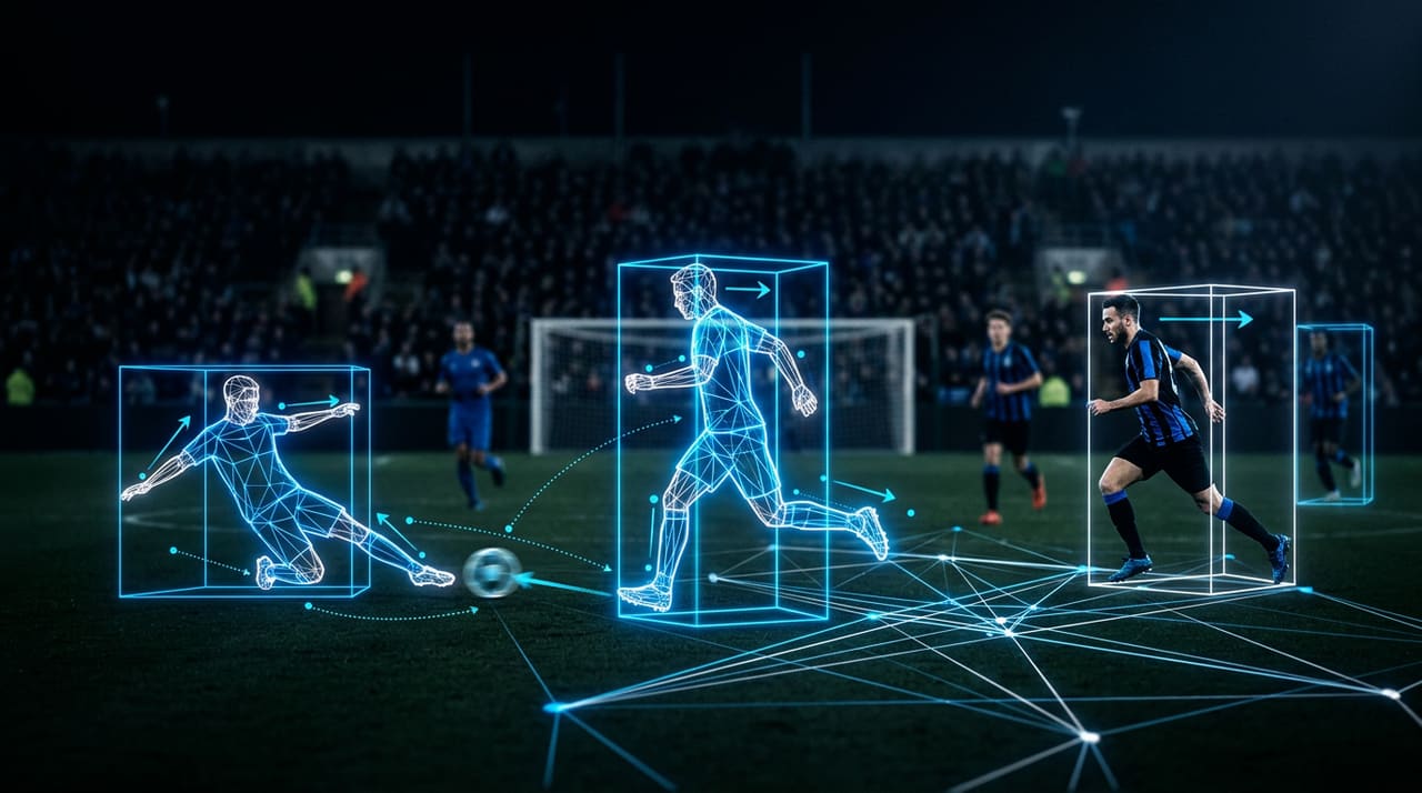 Editorial photograph illustrating AI: Can Artificial Intelligence Evaluate Football Film?